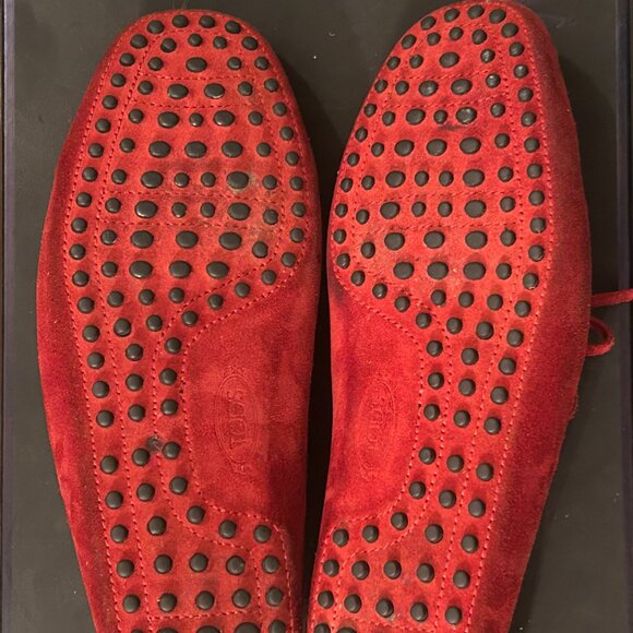 Tod\'s Red suede driving loafers -  Size 10 US main image 3